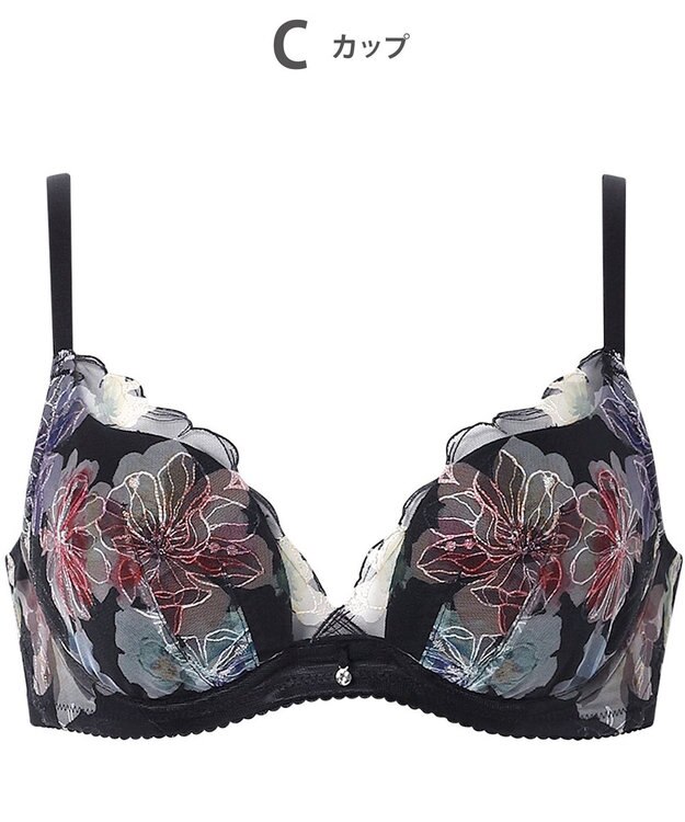 WACOAL ブラジャー 【夏めくブラ】 メッシュ素材(カップ) さらり爽快 バストメイク機能 夏 夏ブラ レディース BXB475 /ワコール ブラック