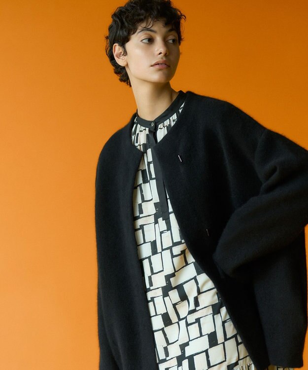 23区 S 【洗える】ARGENTI コラージュプリント ワンピース ブラック系