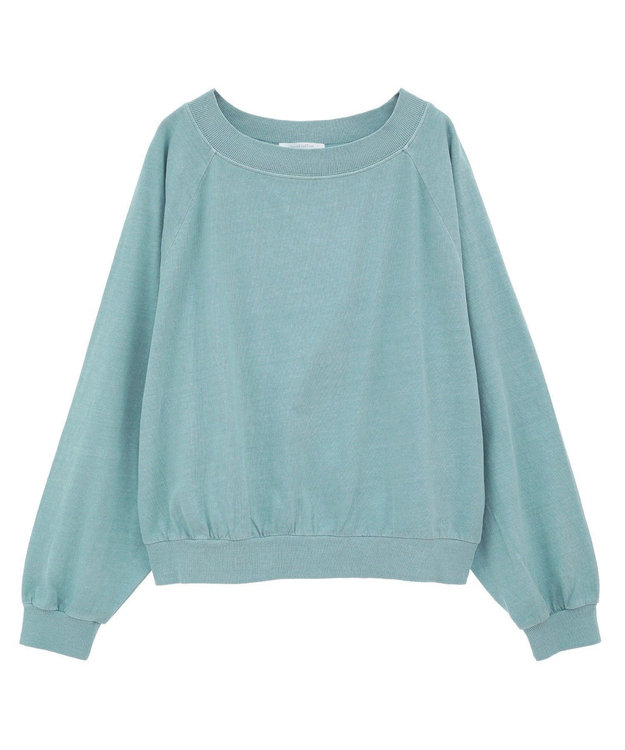 Green Parks ピグメントボートネックプルオーバー Light Blue