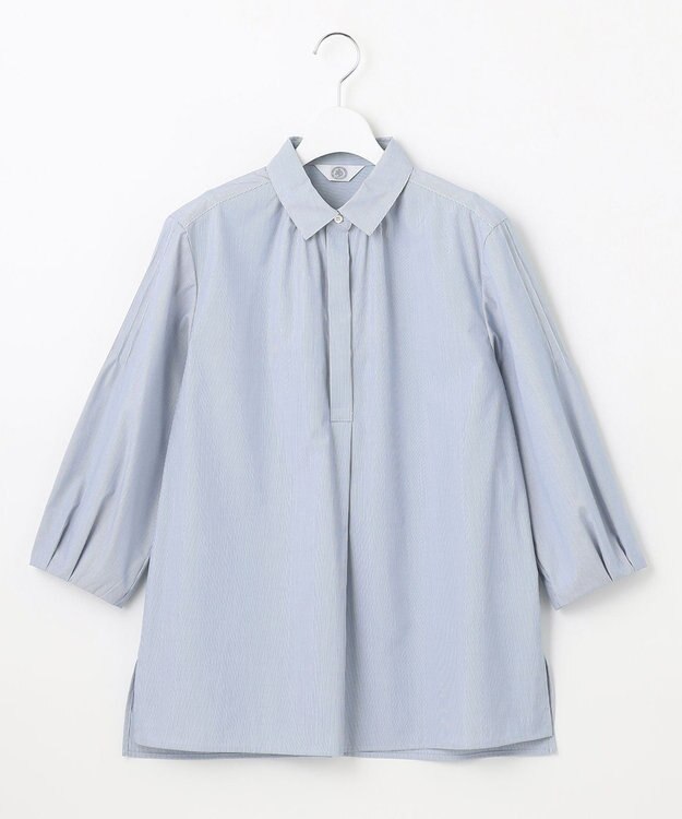 J.PRESS LADIES L 【WEB限定カラーあり・洗える・接触冷感・UVカット・イージーケア】 エステネージュストライプ ブラウス ブルー系1