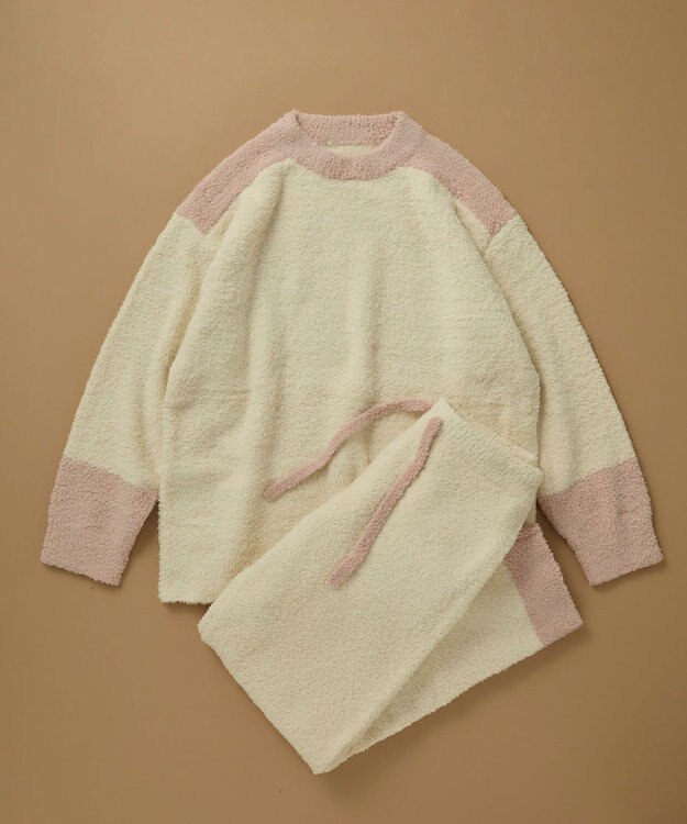 une nana cool カラーブロッキング　プルオーバー＆ロングパンツセット クリーム