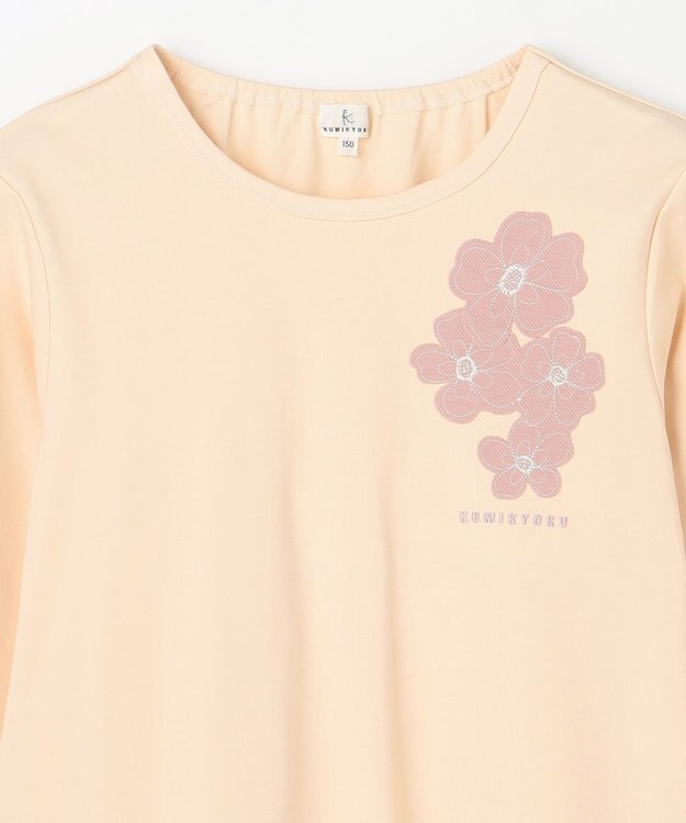 組曲 KIDS 【150-160㎝】サラリとフラワーモチーフ Tシャツ エクリュ
