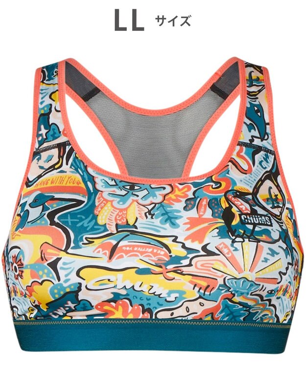 CW-X 【WOMEN】 CW-X 【CHUMS (チャムス)コラボ】 スポーツブラ スポーツゆれケアブラ 【スポーツ時のゆれからバストを守る】 ノンワイヤー トレーニング ジョギング レディース LNY120 /ワコール ターコイズ