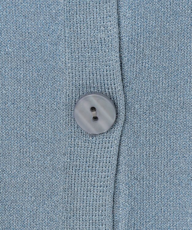 Feroux 【洗える】ラメニットカーディガン ブルー系