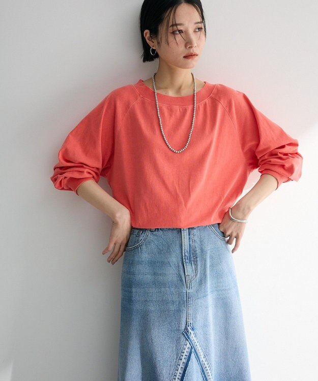 Green Parks ピグメントボートネックプルオーバー Pink