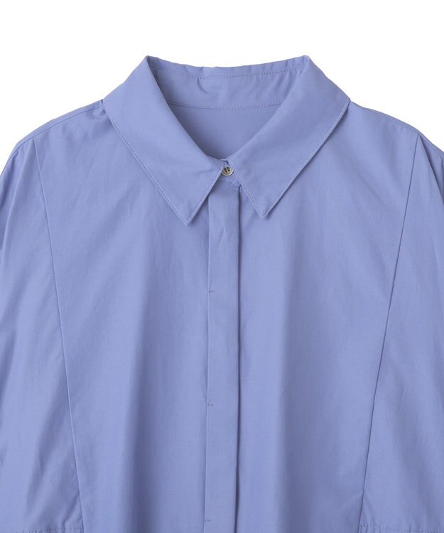 YECCA VECCA ペプラムギャザーシャツ Blue