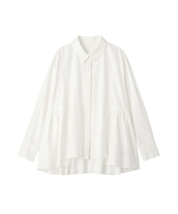 YECCA VECCA ペプラムギャザーシャツ Off White