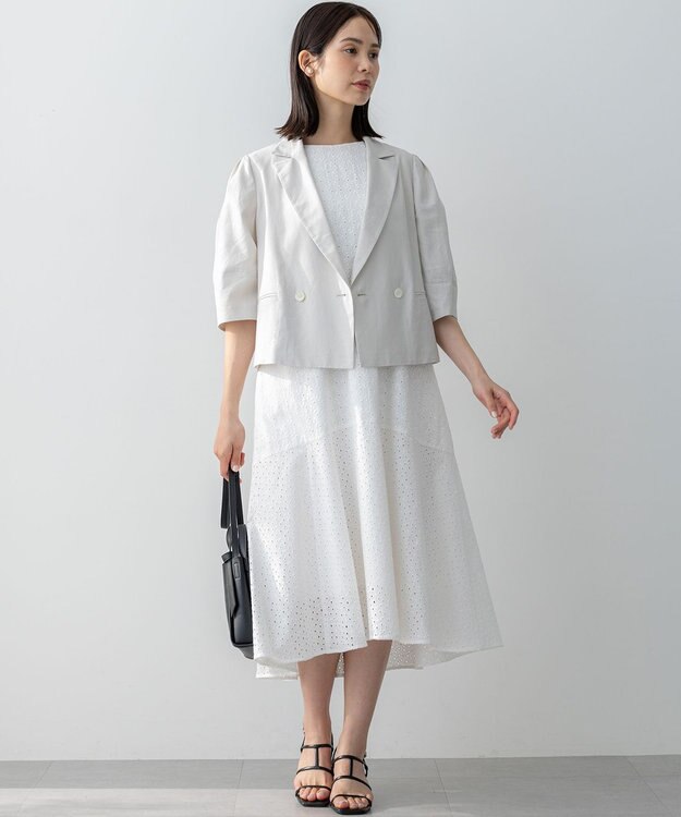 組曲 S エンブロイダリーレースフレアスリーブ ワンピース アイボリー系