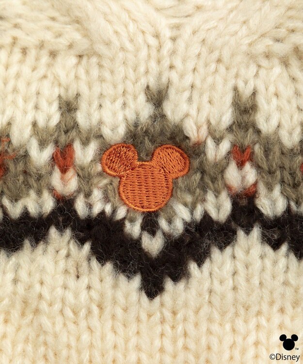 earth music&ecology 【予約】Disney/ミッキー刺繍ノルディックニットチュニック アイボリー