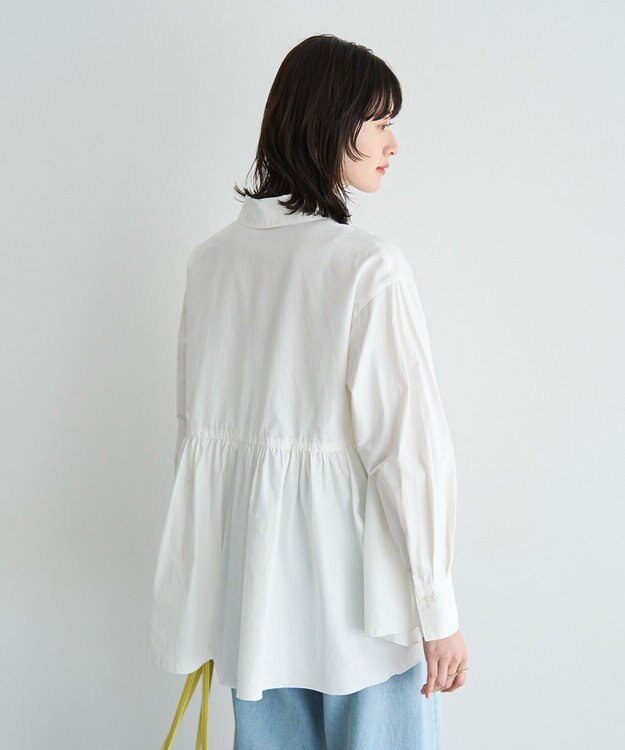 YECCA VECCA ペプラムギャザーシャツ Off White