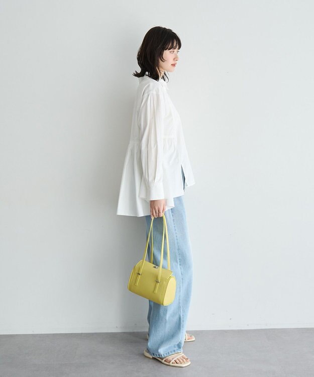 YECCA VECCA ペプラムギャザーシャツ Off White