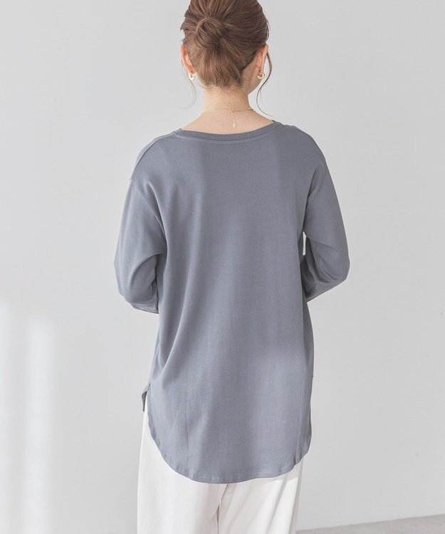 AMERICAN HOLIC クルーネックロングカットプルオーバー Charcoal Gray