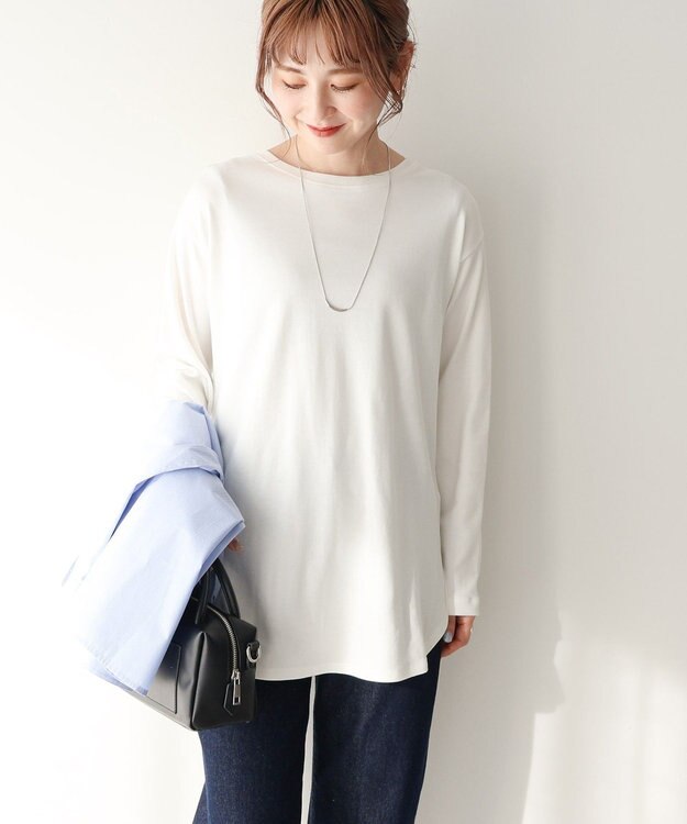 AMERICAN HOLIC クルーネックロングカットプルオーバー Off White