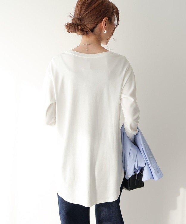 AMERICAN HOLIC クルーネックロングカットプルオーバー Off White