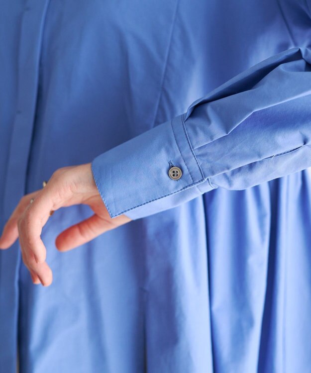 YECCA VECCA ペプラムギャザーシャツ Blue