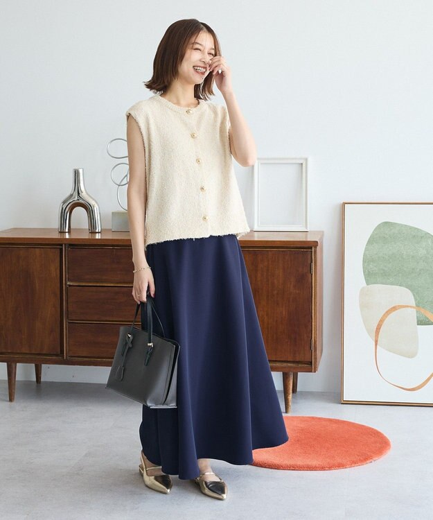 Green Parks ・ｓｗｉｎｇ　ｂｙ　ロングフレアスカート Navy