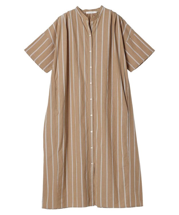 AMERICAN HOLIC イージーケア＋接触冷感丈違い強撚ワッシャーワンピース Stripe Beige