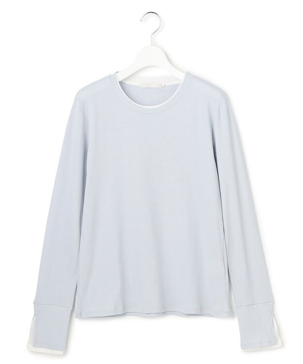 ICB L セミシアーテレコ レイヤード風カットソー サックスグレー