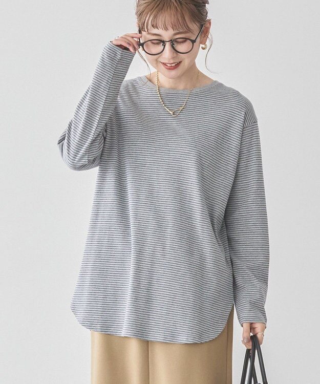 AMERICAN HOLIC クルーネックロングカットプルオーバー Border