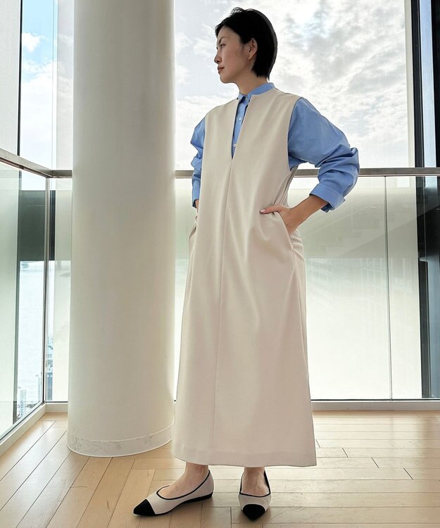 UNFILO 【洗える】イージーケア オーバーシャツ サックスブルー