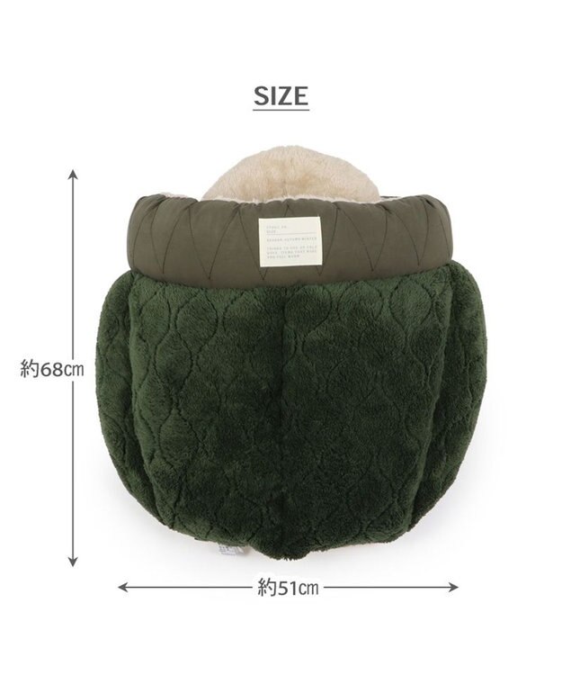 PET PARADISE ペットパラダイス 遠赤外線 ドーム型 寝袋 《オニオン柄》 小型犬 カーキ