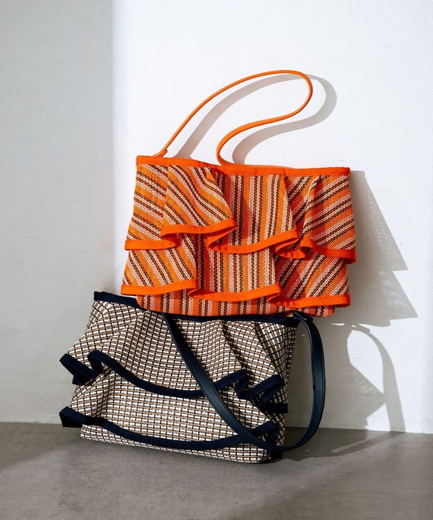 組曲 チュールラッフルバッグ オレンジ系5