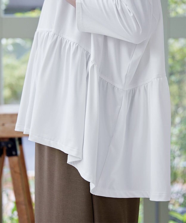 Tiaclasse 【洗える】ギャザーポンチョカットソープルオーバー オフホワイト