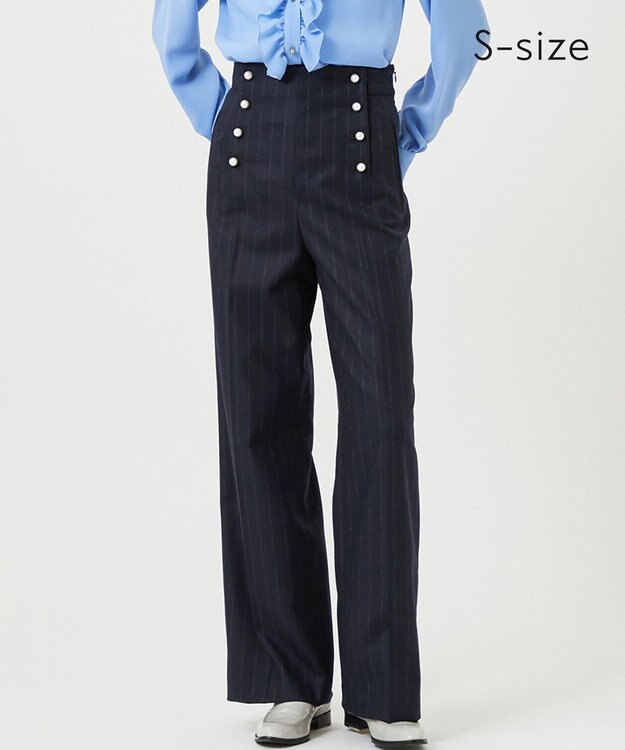 BEIGE， 【S-size】MARCEAU / ストライプパンツ Navy × White Line