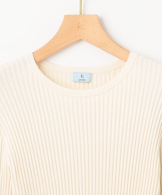 組曲 【WEB限定】ELENAフレアスリーブ リブニット アイボリー系