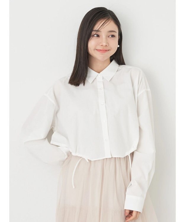 earth music&ecology ドロストヘムショートシャツ Off White