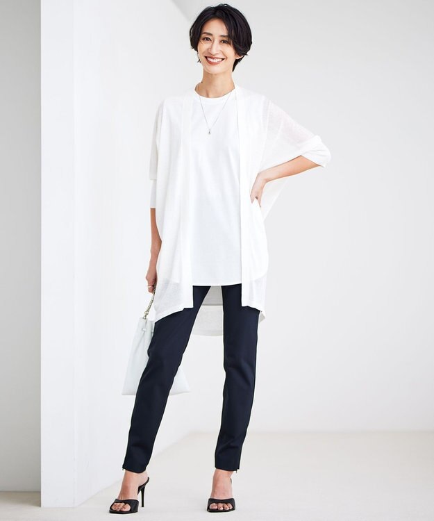 ICB 【洗える】コンフォートポンチ レギンスパンツ ブラック系