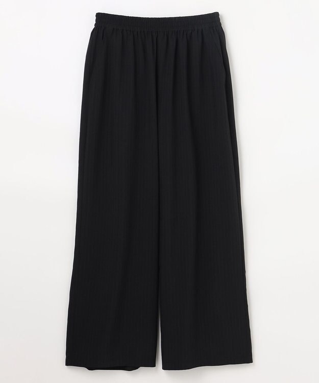 ANY 楽映えストレートパンツ ブラックストライプ