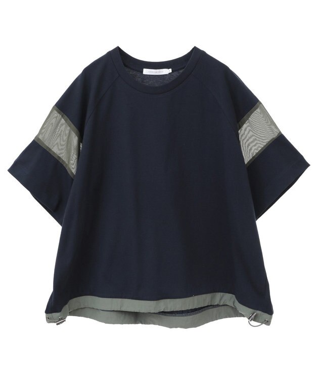 AMERICAN HOLIC 異素材ライン切替プルオーバー Navy