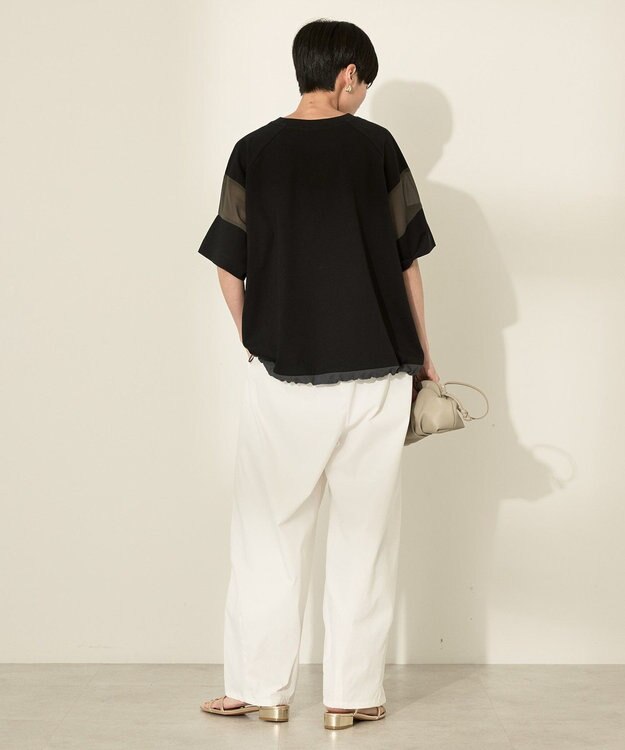 AMERICAN HOLIC 異素材ライン切替プルオーバー Black