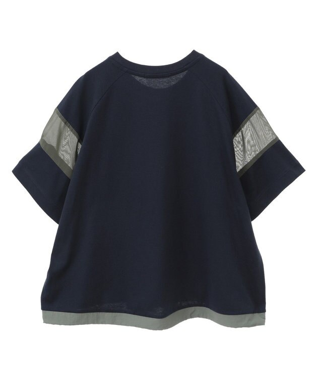 AMERICAN HOLIC 異素材ライン切替プルオーバー Navy