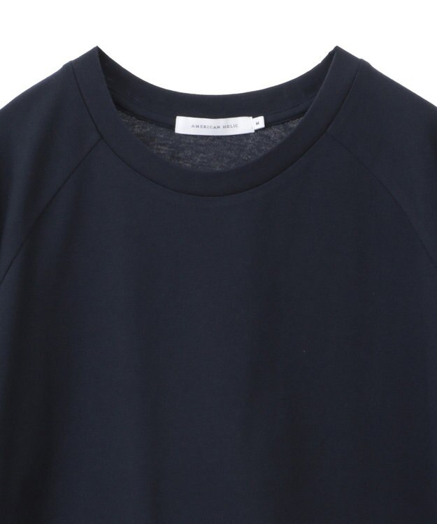 AMERICAN HOLIC 異素材ライン切替プルオーバー Navy