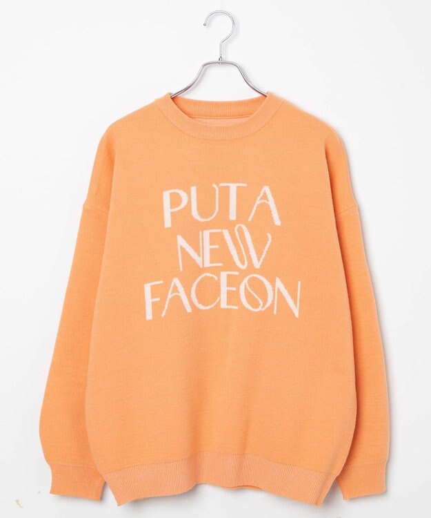 WEGO ジャガードニットプルオーバー オレンジ