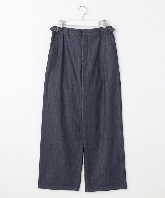 J.PRESS LADIES L 【洗える】ライトデニム セミワイド パンツ ネイビー系