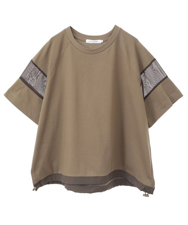 AMERICAN HOLIC 異素材ライン切替プルオーバー Olive