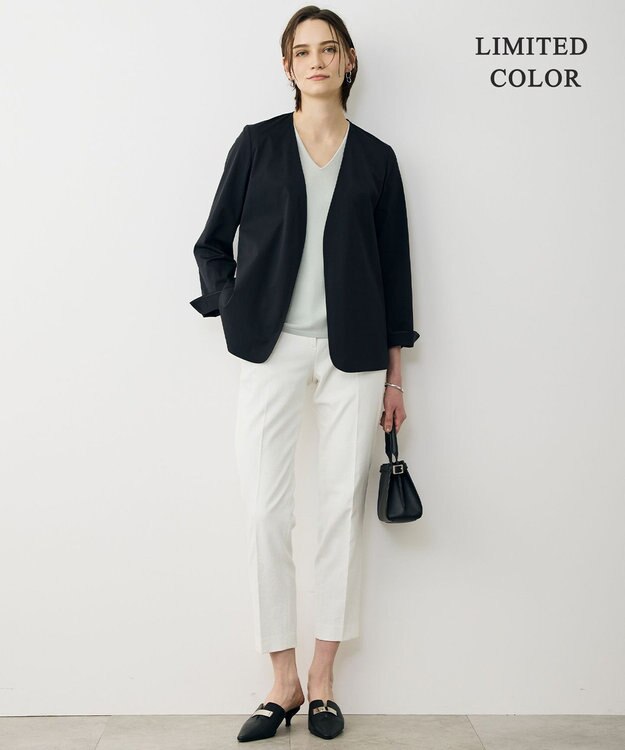 ICB L 【先行予約・WEB限定カラーあり】 シンセティックハイゲージ 半袖Vネックニット アイスグレー［WEB限定］