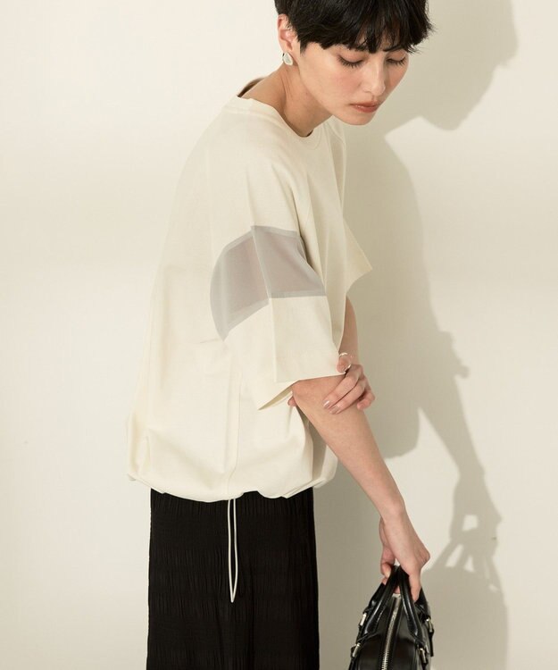 AMERICAN HOLIC 異素材ライン切替プルオーバー Off White