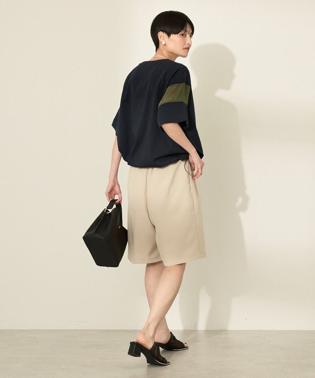 AMERICAN HOLIC 異素材ライン切替プルオーバー Navy