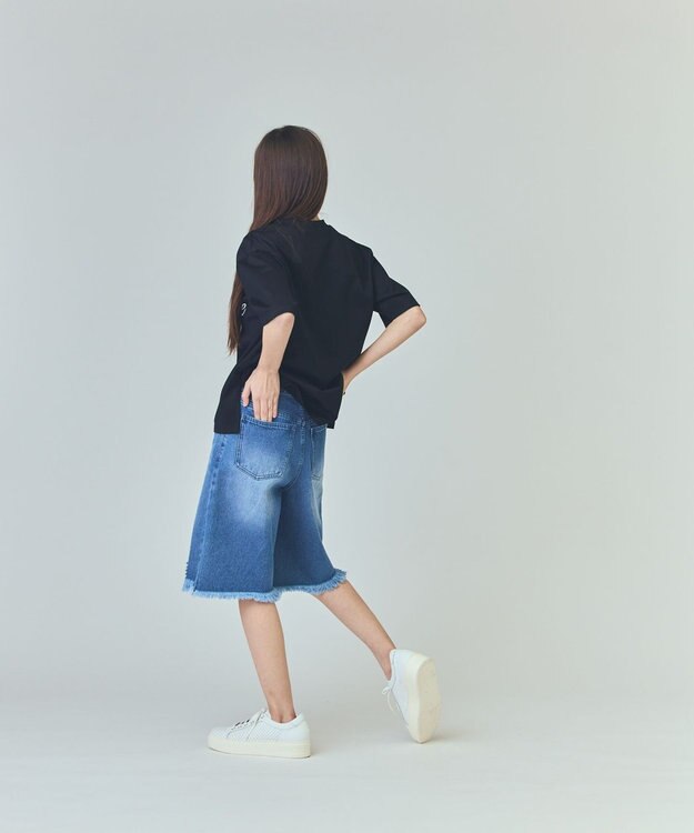 GRACE CONTINENTAL クラッシュハーフパンツ ブルー