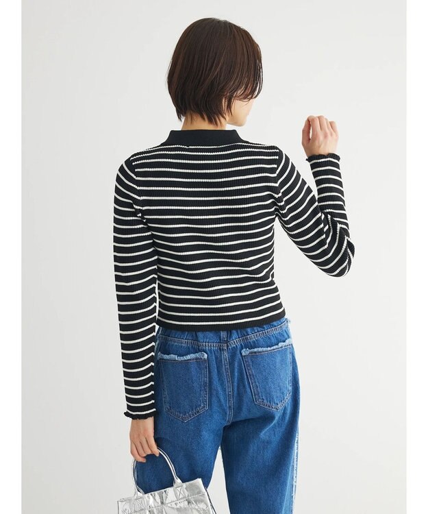 Green Parks ・ＥＬＥＮＣＡＲＥ　ＤＵＥ　Ｗ　ＺＩＰ　ボーダーカーデ Black