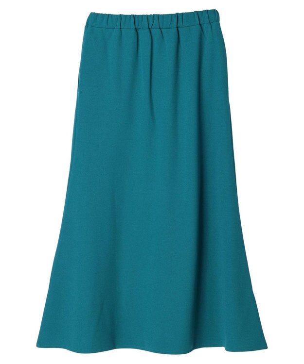 Green Parks カットジョーゼット裾フレアスカート Blue Green