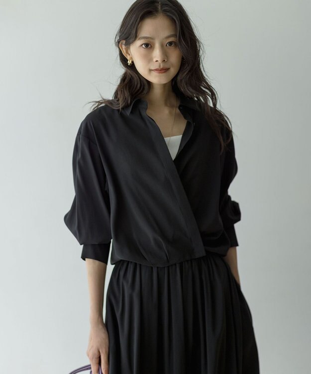 組曲 S バウンディングシャーティングカシュクール ブラウス ブラック系