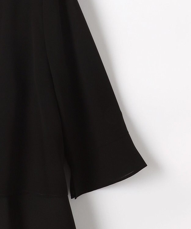 組曲 NOIR 【洗える】ウォッシャブルストレッチバックサテン ジャケット＋ワンピース ブラック系