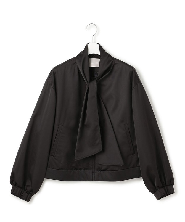 ICB 【先行予約・2WAY】 ダルグロッシーサテン ボウタイ付きブルゾン ブラック