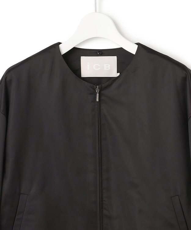 ICB 【先行予約・2WAY】 ダルグロッシーサテン ボウタイ付きブルゾン ブラック
