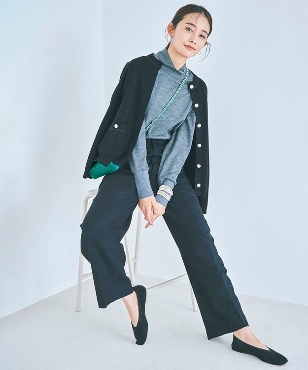 23区 【CLASSY.1月号掲載】ウールブレンド カーディガン ブラック系